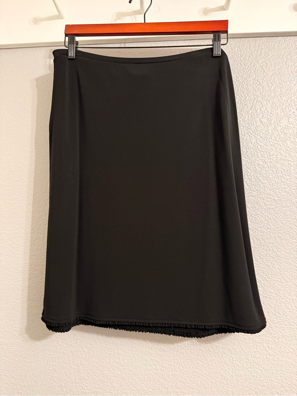LOFT Black A-Line Skirt with a Ruffle Hem